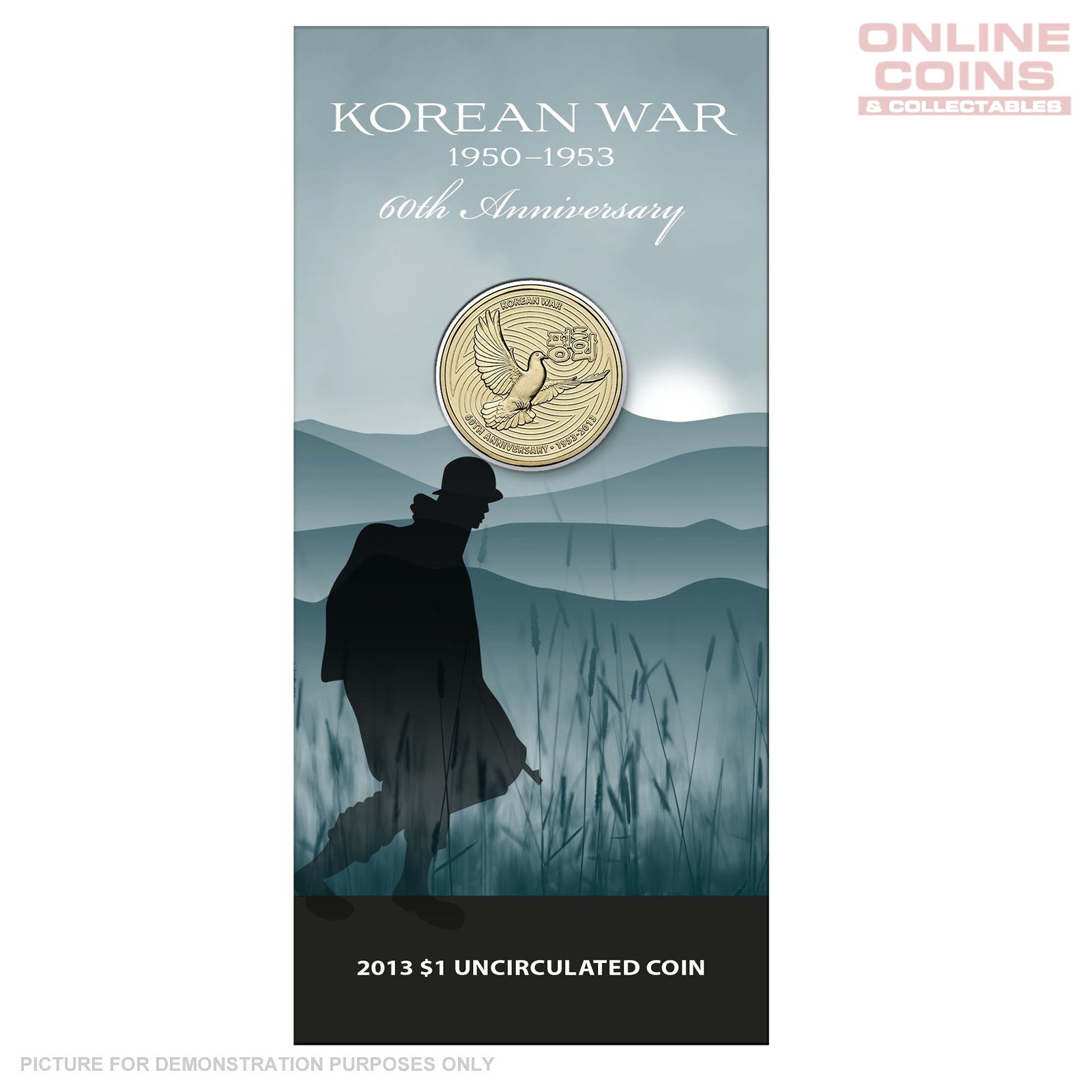 2013 Royal Australian Mint - 60th Anniversary of the end of the Korean War - Uncirculated $1 carded coin